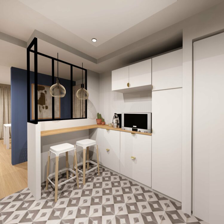 Anouck Charbonnier - Aménagement intérieur d'une cuisine pour le projet Henry Bordeaux à Annecy